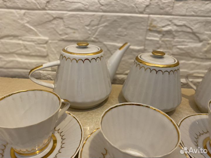 Кофейный сервиз Вербилки Золотая лента