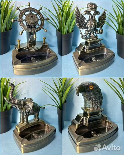 Пепельница из металла + зажигалка 4модели