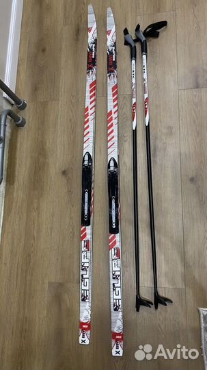 Беговые лыжи, палки, ботинки