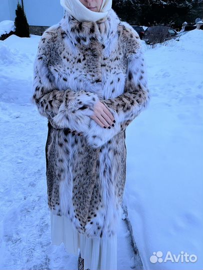 Шуба из натурального меха рыси