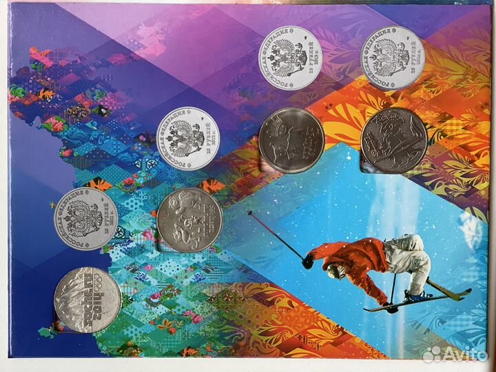 Памятные монеты и банкнота - олимпиада Сочи 2014