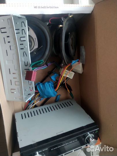 Автомагнитола, + 2 колонки pioneer