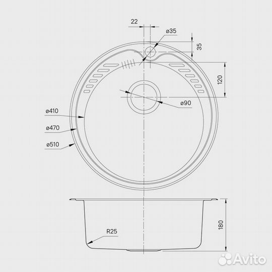 Мойка врез iddis Suno S D510 нерж шелк SUN51S0i77S