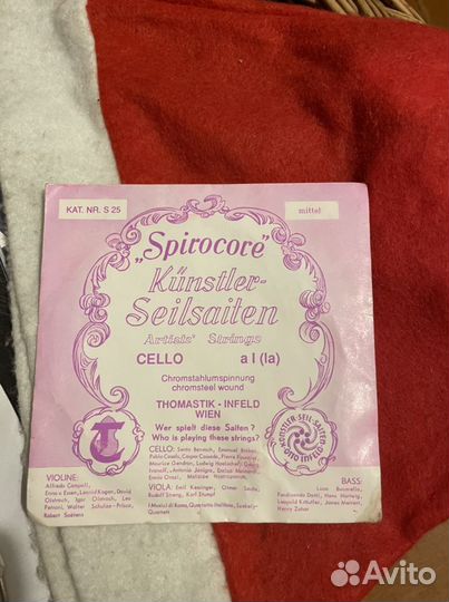 Струны для виолончели Thomastik S25/27/28/29 Spiro