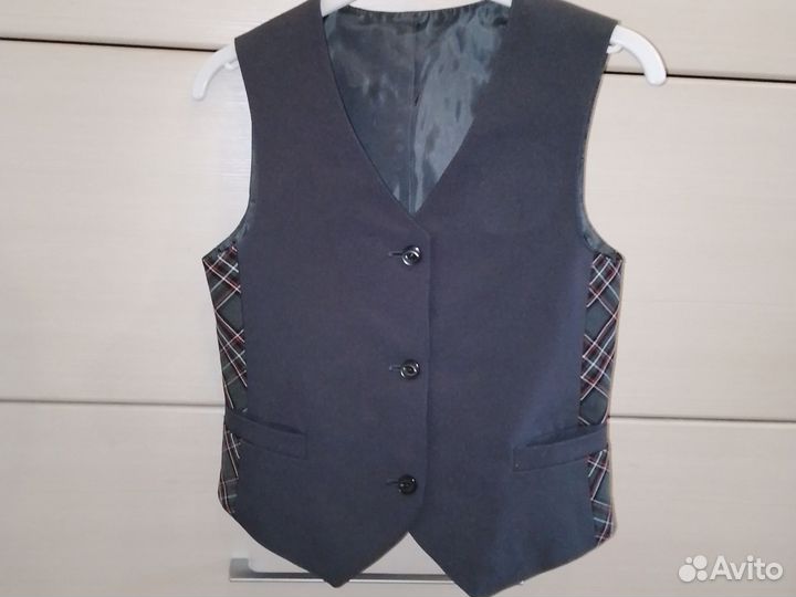 Платье школьное форма сарафан 128 жилет юбка