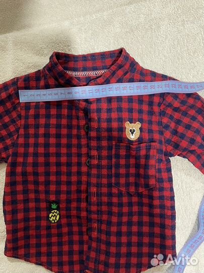 Рубашка в клетку для малыша 9 месяцев