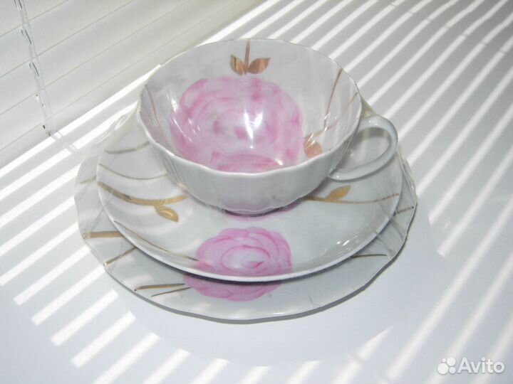 Чайное трио Дулёво, Новое, Винтаж, сервиз Весенний