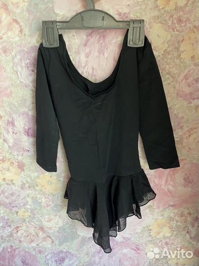 Спортивный купальник с юбкой на девочку 6-7 лет