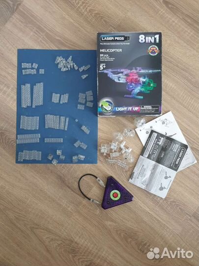 Светящийся конструктор Laser Pegs вертолет 8 в 1