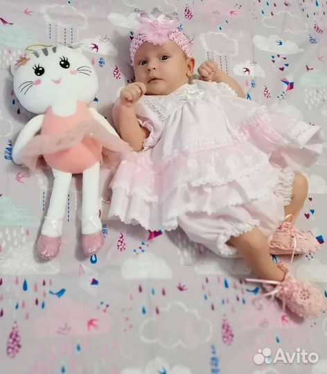 Летний комплект на выписку для девочки