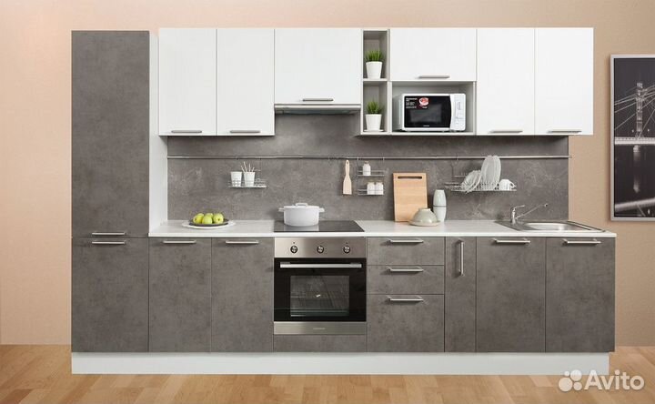 Кухонный гарнитур Классика со шкафом под микроволн