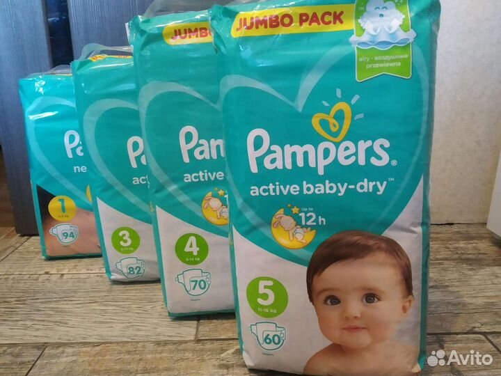 Подгузники Pampers active baby dry 2,3,4,5