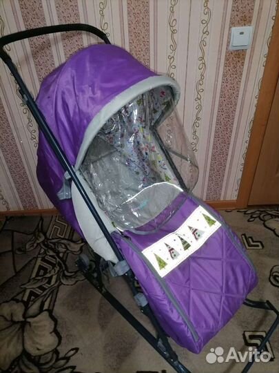 Детские санки коляска с колесами