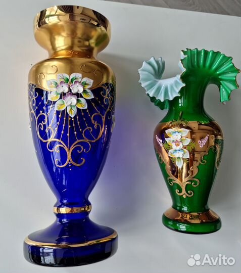 Ваза, богемское стекло (Bohemia, Чехословакия)