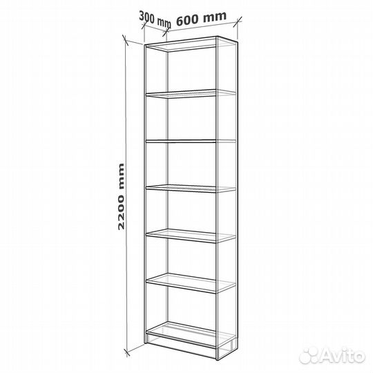Стеллаж номер 5-200d ясень шимо темный деревянный