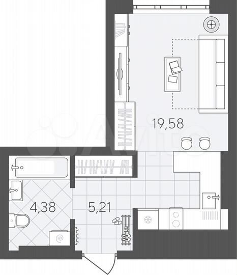 Квартира-студия, 29,2 м², 2/24 эт.