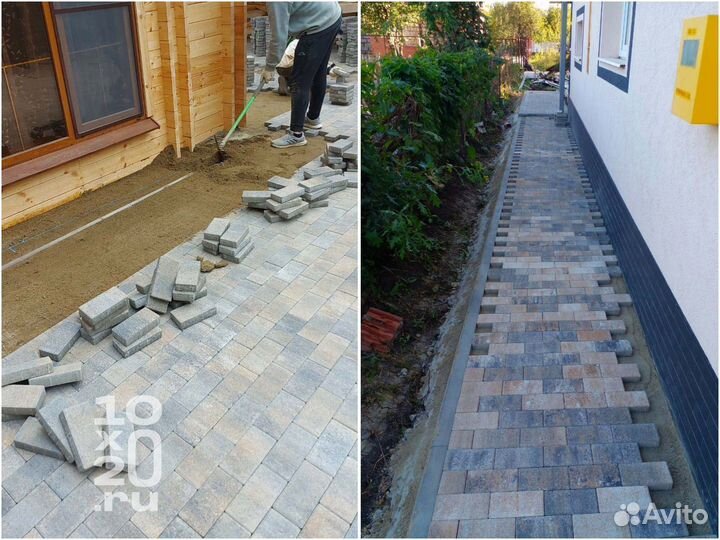 Тротуарная плитка, бордюры, газонная решетка