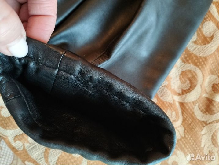 Кожаное женское пальто