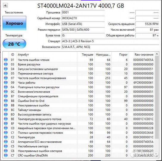 Жесткий диск Seagate BarraCuda 4TB 2.5 ST4000LM024