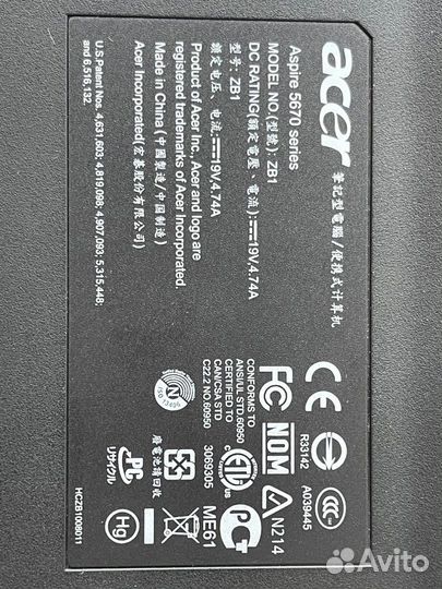 Ноутбук Acer Aspire 5670