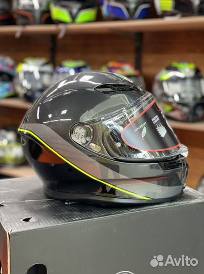 AGV K-6 minimal gunmetal/black/yellow fluo