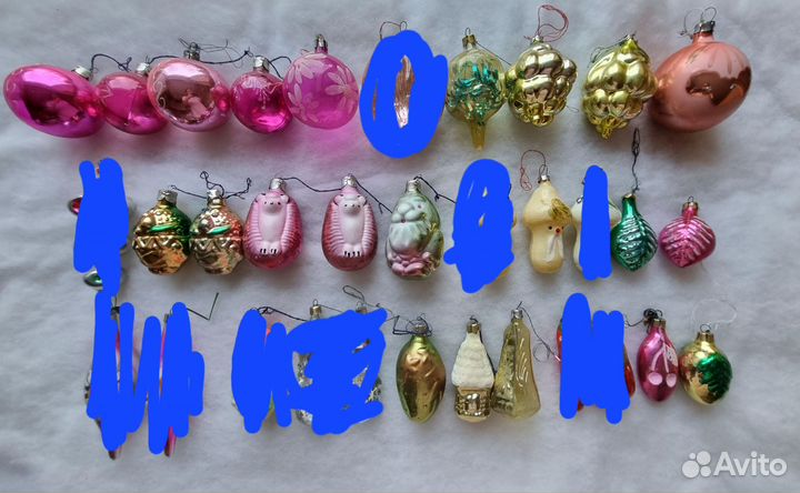 Елочные игрушки стекло СССР