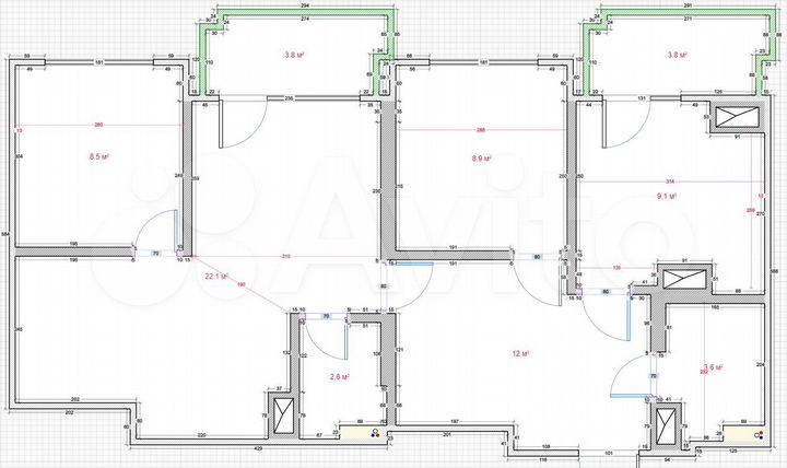 3-к. квартира, 75,8 м², 19/19 эт.