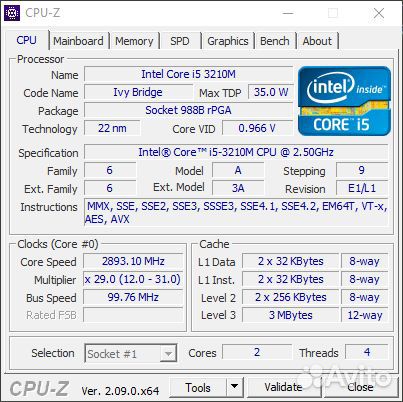 Процессор Intel Core i5-3210M