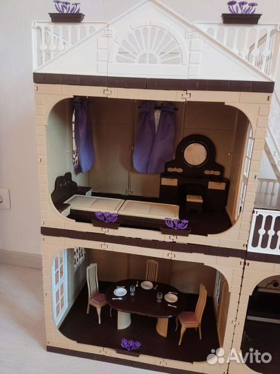 Кукольный домик для барби с мебелью