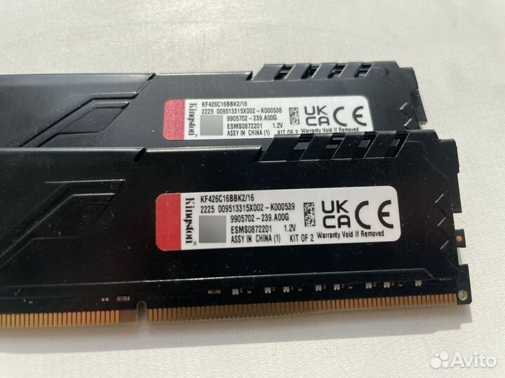 Оперативная память ddr4 16gb (8gbx2) kingston Fury