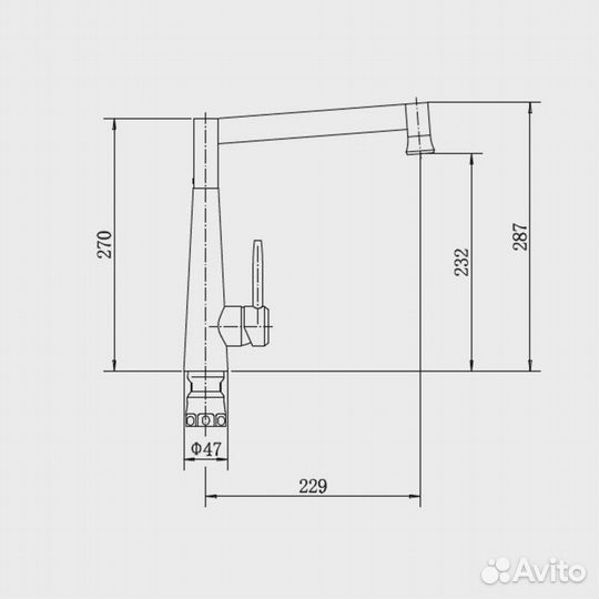 Смеситель для кухни fashun a54021 Сатин