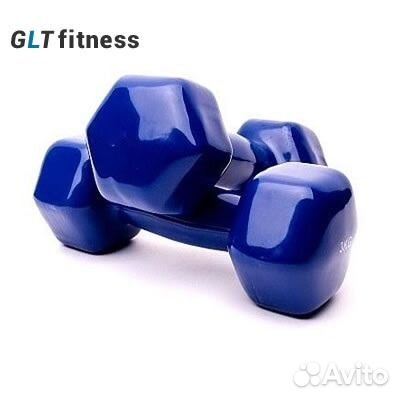 Гантели виниловые GLT Fitness 1, 2, 3, 4, 5кг
