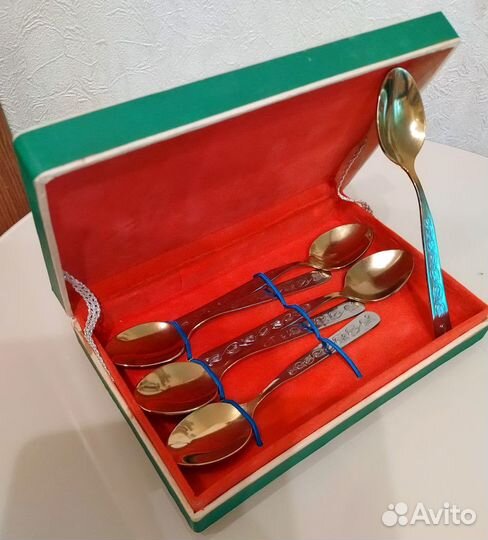 Ложки чайные СССР позолоченные (набор 6 шт.)