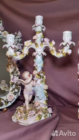 Фарфор 19 век. Каминный набор