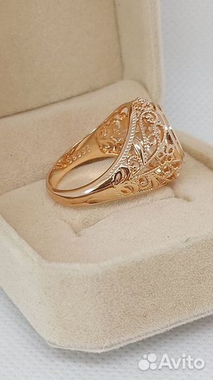 Золотое кольцо глянцевое круглое проба 585 RG