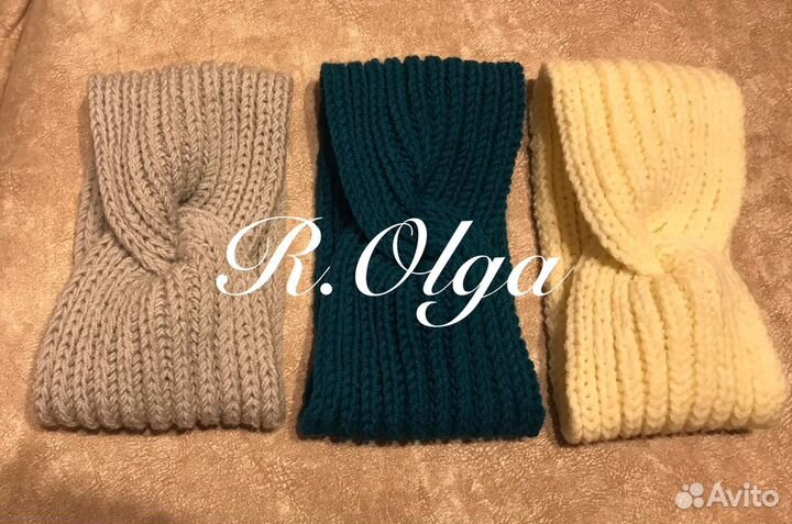 Повязка вязаная на голову