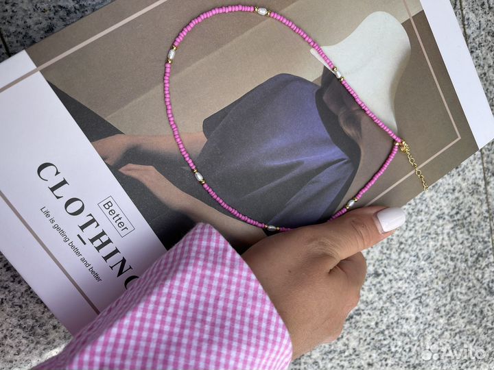 Колье с натуральным жемчугом