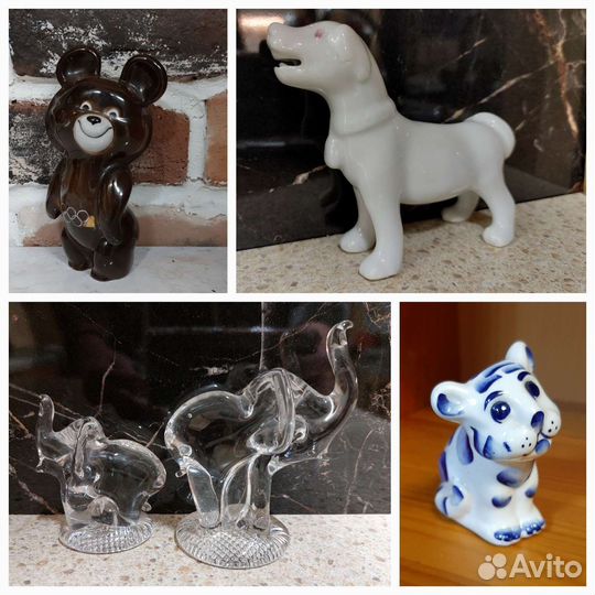 Статуэтки животных. лфз.фарфор.хрусталь