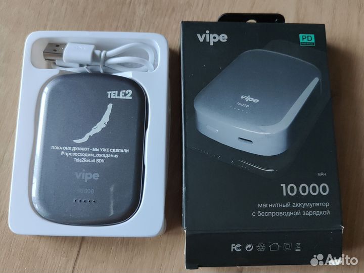 Внешная беспроводная зарядка vipe 10000 mAh