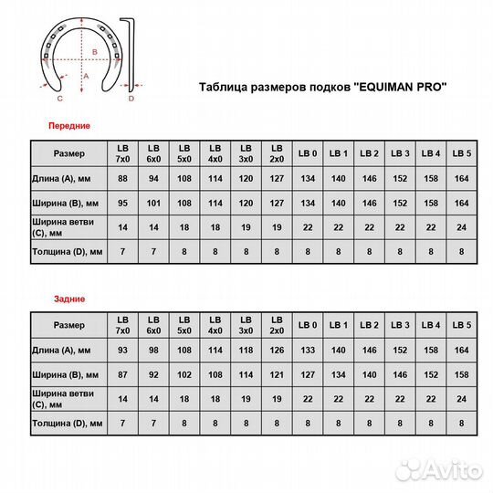 Подкова для лошади equiman PRO задняя, пара