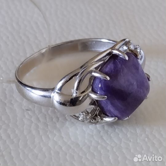 Кольцо серебряное нат чароит