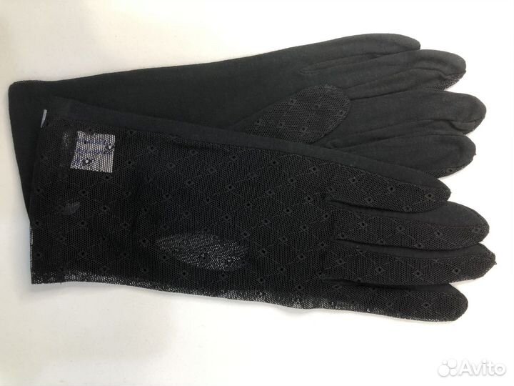 Перчатки женские сетка черные