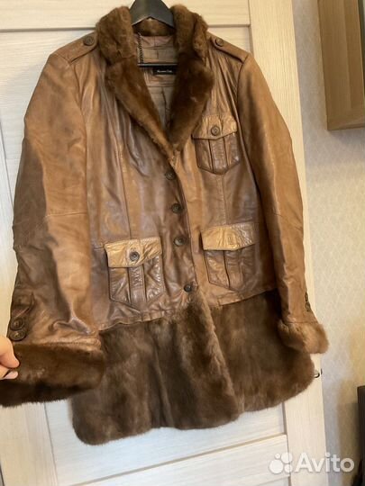 Куртка пальто кожаное Massimo Dutti, р-р 48-50