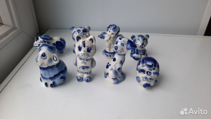 Статуэтки Гжель фарфор большая коллекция
