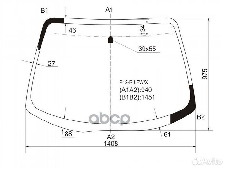 Стекло лобовое nissan primera 4/5D HBK/WGN 01-0
