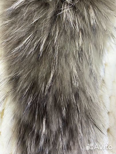 Меховой воротник енот, натуральный мех