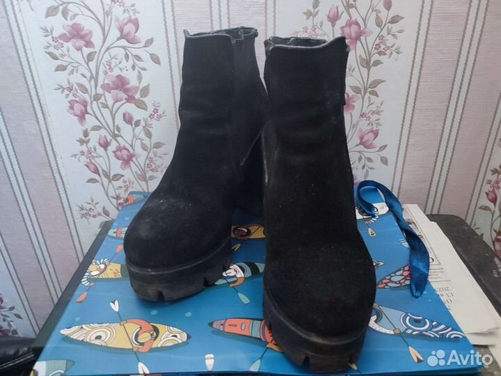 Ботильоны натуральная замша