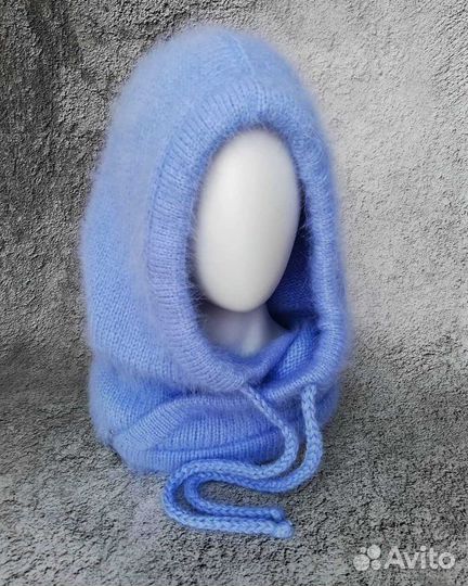 Капор -шапка женская вязаная из пуха норки