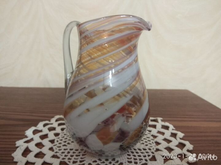 Кувшинчик из цветного стекла СССР