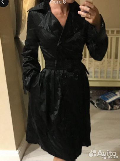 Плащ черный атласный arte